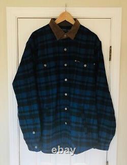 NEW Polo Ralph Lauren Classic Fit Wool Work Shirt Overshirt Blue/Black XXL $348