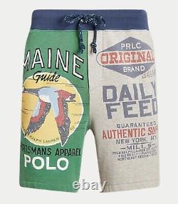 NEW Polo Ralph Lauren Country Maine Guide Patchwork HOODIE & SHORTS SET