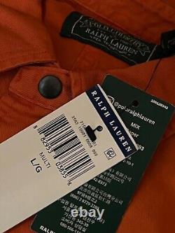 NEW Polo Ralph Lauren Country Orange Maine Guide Fishing Utility Over Shirt