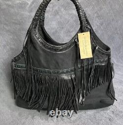 NEW Polo Ralph Lauren Denim & Supply Leather Fringe Shoulder Messenger Bag Purse