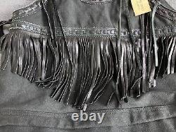 NEW Polo Ralph Lauren Denim & Supply Leather Fringe Shoulder Messenger Bag Purse