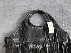 NEW Polo Ralph Lauren Denim & Supply Leather Fringe Shoulder Messenger Bag Purse