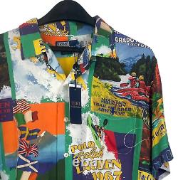 NEW Polo Ralph Lauren EXPEDITION Mens L Aloha Hawaiian Viscose Kayak $168 Rare