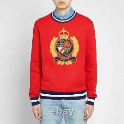 NEW! Polo Ralph Lauren Embroidered Big Crest Sweatshirt Sweater Red Men's Size L