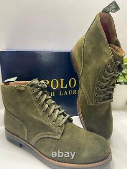 NEW Polo Ralph Lauren Men's Army Roughout Suede Lace Up Boots Hunt Green 11.5