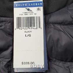 NEW Polo Ralph Lauren Men's Quilted Water Repellent Hybrid Jacket Black Size L