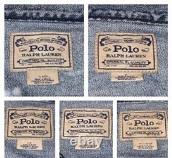 NEW Polo Ralph Lauren Men's Renton Blue Serape Patch & Distressed Denim Jacket