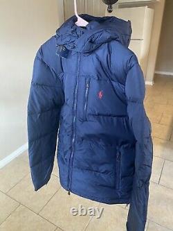 NEW Polo Ralph Lauren Mens Navy Color Water-Repellent Down Puffer Jacket Large