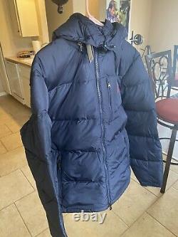 NEW Polo Ralph Lauren Mens Navy Color Water-Repellent Down Puffer Jacket Large