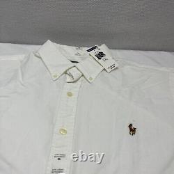 NEW Polo Ralph Lauren Mens XL Classic Fit Button Down Oxford Solid with Flesh Pony