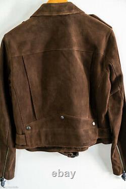 NEW Polo Ralph Lauren Moto Jacket (M) Brown Suede Goat Leather Perfecto