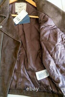 NEW Polo Ralph Lauren Moto Jacket (S) Brown Suede Goat Leather Perfecto