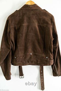NEW Polo Ralph Lauren Moto Jacket (XL) Brown Suede Goat Leather Perfecto