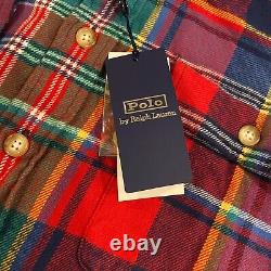 NEW Polo Ralph Lauren Shirt Men's S Red Long Sleeve Flannel Elbow Patch $168