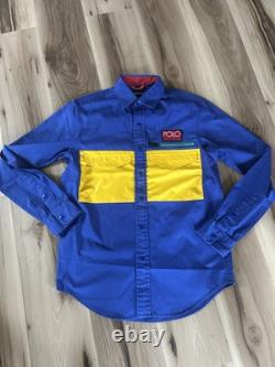 NEW Polo Ralph Lauren Sport Classic Fit Utility Shirt Blue Yellow Green SM / MD