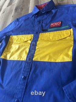NEW Polo Ralph Lauren Sport Classic Fit Utility Shirt Blue Yellow Green SM / MD