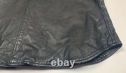 NEW Polo Ralph Lauren Washed Black Sheep Leather Western/Biker Shirt-Jacket L/XL