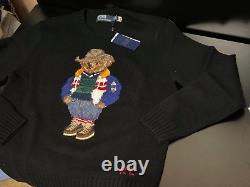 NEW Polo Ralph Lauren Western Cowboy Bear Knit Sweater Black PICK SIZE $448