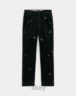 NEW Polo Ralph Lauren Whitman Corduroy Pants Duck Green Embroidered Sportsman