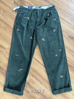 NEW Polo Ralph Lauren Whitman Corduroy Pants Duck Green Embroidered Sportsman