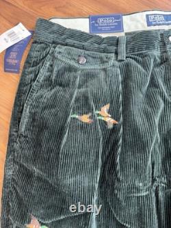 NEW Polo Ralph Lauren Whitman Corduroy Pants Duck Green Embroidered Sportsman