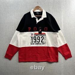 NEW Polo Ralph Lauren Winter Stadium 1992 Rugby Shirt XL Color Block P Wing