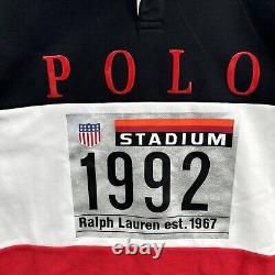 NEW Polo Ralph Lauren Winter Stadium 1992 Rugby Shirt XL Color Block P Wing