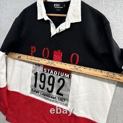 NEW Polo Ralph Lauren Winter Stadium 1992 Rugby Shirt XL Color Block P Wing