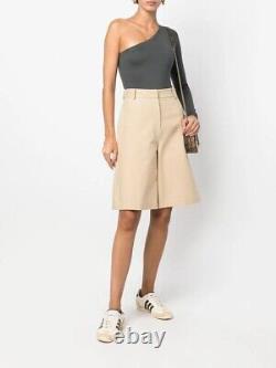 NEW! Polo Ralph Lauren Women's L Jersey One-Shoulder Bodysuit In Grey NWT $198
