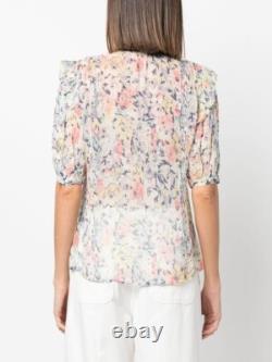 NEW Polo Ralph Lauren floral-print short-sleeve blouse retail price $299