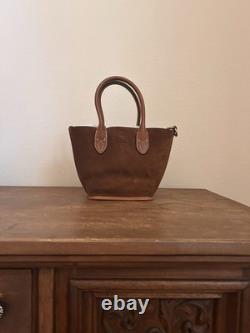 NEW RALPH LAUREN Bellport Suede Mini Tote Bag With Dust Jacket