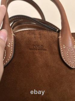 NEW RALPH LAUREN Bellport Suede Mini Tote Bag With Dust Jacket