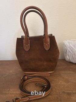 NEW RALPH LAUREN Bellport Suede Mini Tote Bag With Dust Jacket