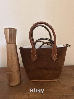 NEW RALPH LAUREN Bellport Suede Mini Tote Bag With Dust Jacket