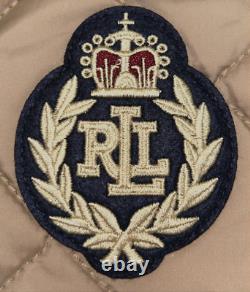 NEW RALPH LAUREN Size M Women's Vest Birch Tan RLL CREST Patch Quilted $150
