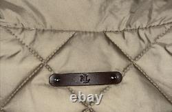 NEW RALPH LAUREN Size M Women's Vest Birch Tan RLL CREST Patch Quilted $150
