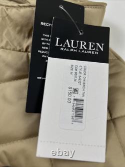 NEW RALPH LAUREN Size M Women's Vest Birch Tan RLL CREST Patch Quilted $150