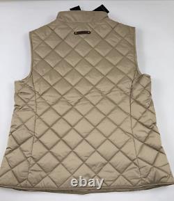NEW RALPH LAUREN Size M Women's Vest Birch Tan RLL CREST Patch Quilted $150