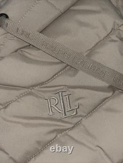 NEW RALPH LAUREN Size M Women's Vest PUFFER Birch Tan Stretch RLL Hooded $150