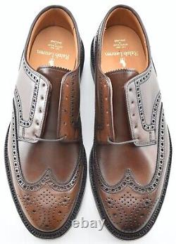 NEW RALPH LAUREN x CROCKETT & JONES 7.5D MARLOW WINGTIP SHELL CORDOVAN SHOES