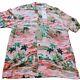 New Rrl Ralph Lauren Men's Camp Western Linen Short Sleeve Shirt Pink Size L