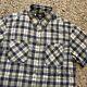 New Rrl Ralph Lauren Plaid Flannel Work Short Sleeve Button Up Shirt Medium