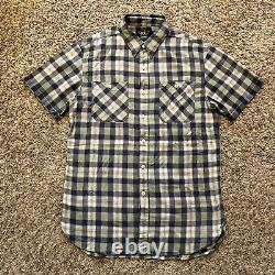 NEW RRL Ralph Lauren Plaid Flannel Work Short Sleeve Button Up Shirt Medium