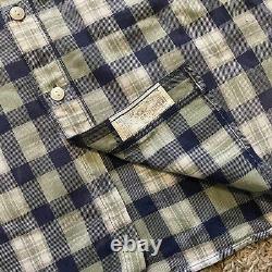 NEW RRL Ralph Lauren Plaid Flannel Work Short Sleeve Button Up Shirt Medium