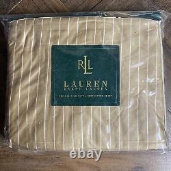NEW Ralph Lauren 52nd STREET Pinstripe Caramel CAL KING EXTRA DEEP FITTED SHEET