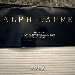 NEW Ralph Lauren Aiden King Coverlet Cotton White/Parchment $430 MSRP