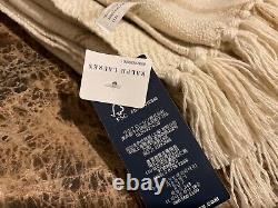 NEW Ralph Lauren BRETTWOOD Cotton Linen Cream & Camel Windowpane Throw Blanket