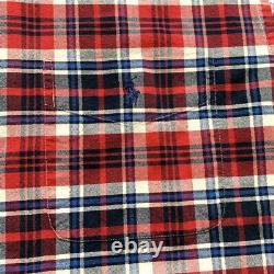 NEW Ralph Lauren Big Shirt Plaid Button Down Shirt Long Sleeve Pocket Thick L