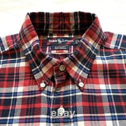 NEW Ralph Lauren Big Shirt Plaid Button Down Shirt Long Sleeve Pocket Thick L