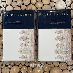 NEW Ralph Lauren Camile Paisley King Pillow Sham Set Of 2 In Faded Coral $370